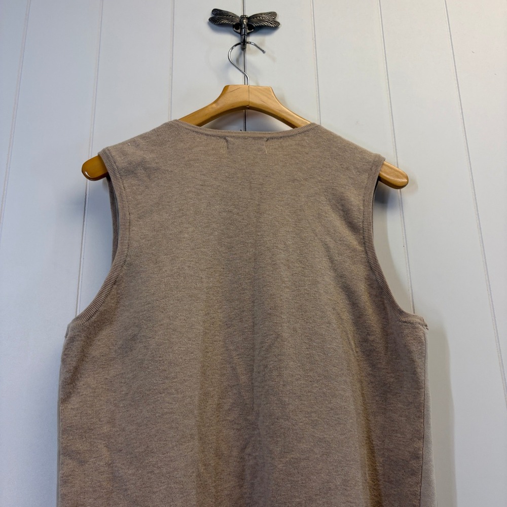 Calvin Klein Quiet Luxury Faux Suede Knit Cardigan Vest Women Size XL Minimalist - Picture 7 of 8